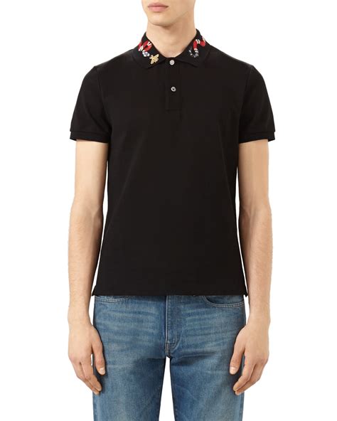 Gucci Snake Embroidered Collar Polo 